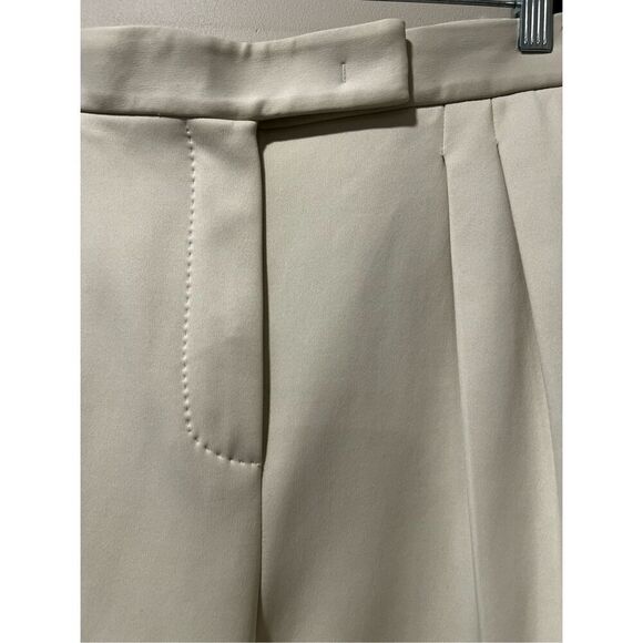 Max Mara Women's Ivory Pleated Zinnia Jersey Flared Wide-leg Pants Sz 14 NWOT - Picture 2 of 7